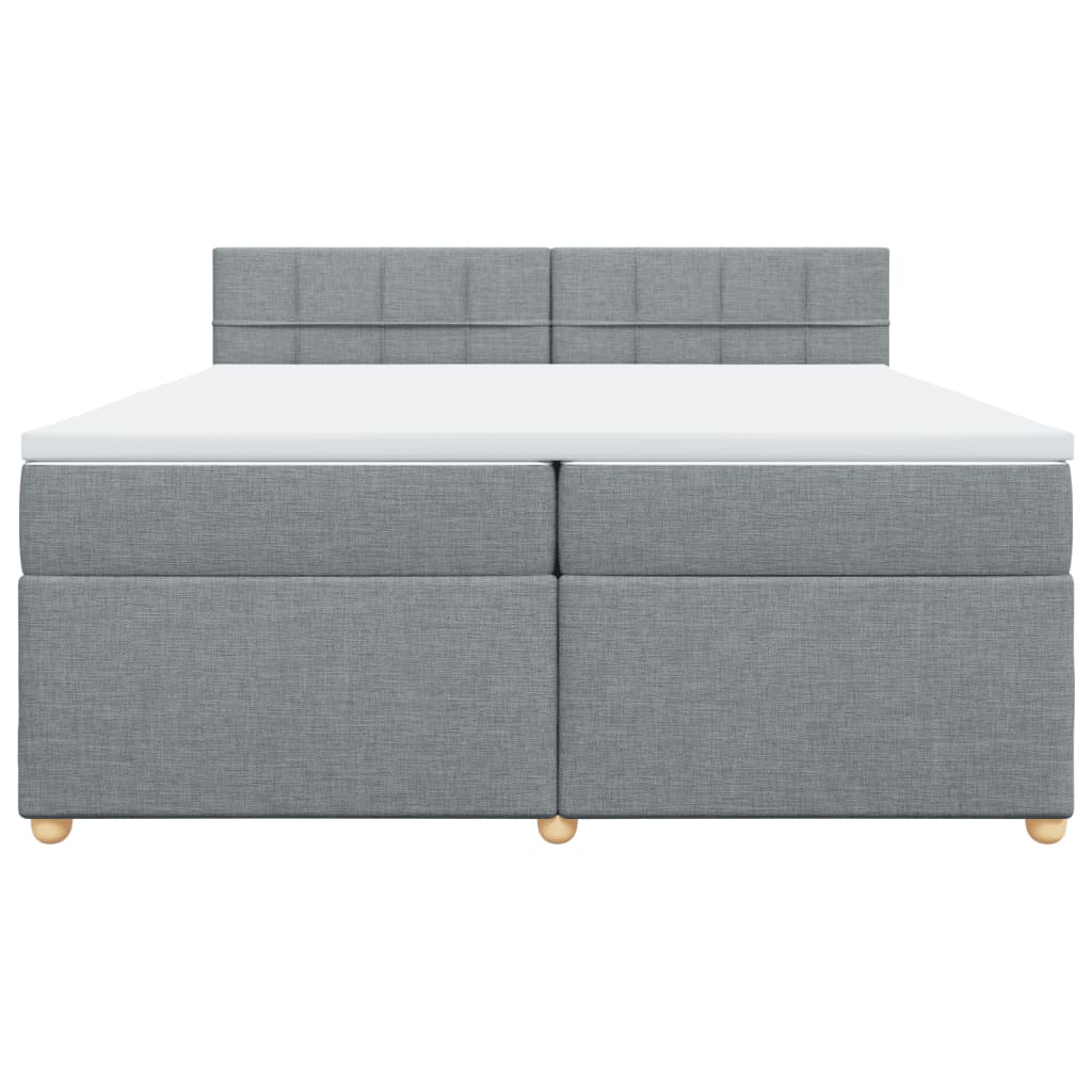 Giroletto a Molle con Materasso Grigio Chiaro 200x200cm Tessuto