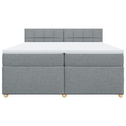 Giroletto a Molle con Materasso Grigio Chiaro 200x200cm Tessuto
