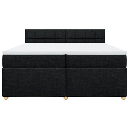 Giroletto a Molle con Materasso Nero 200x200 cm in Tessuto