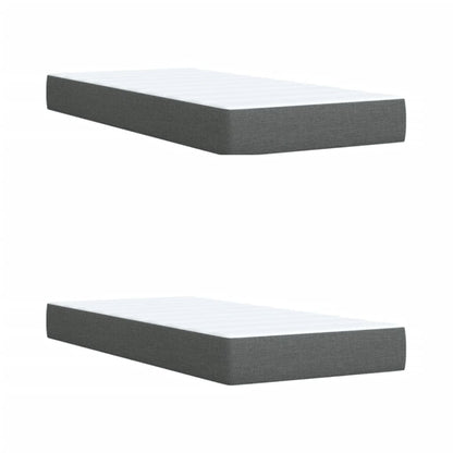 Giroletto a Molle con Materasso Grigio Scuro 200x200 cm Tessuto