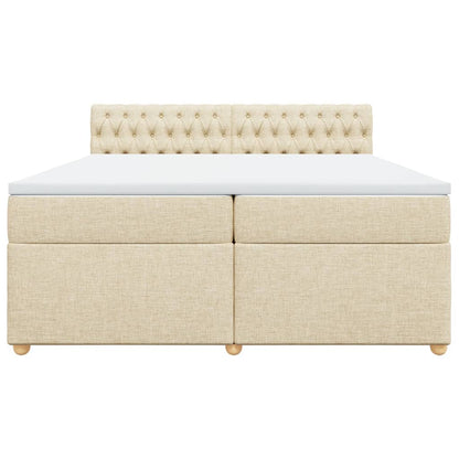 Giroletto a Molle con Materasso Crema 200x200 cm in Tessuto - homemem39