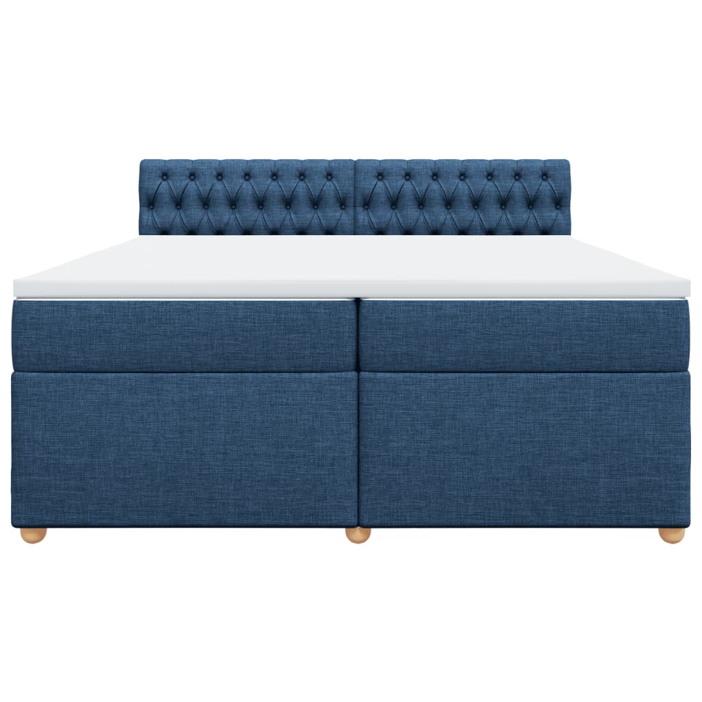 Giroletto a Molle con Materasso Blu 200x200 cm in Tessuto