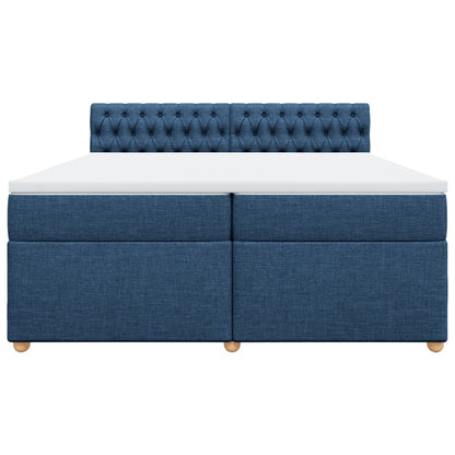 Giroletto a Molle con Materasso Blu 200x200 cm in Tessuto