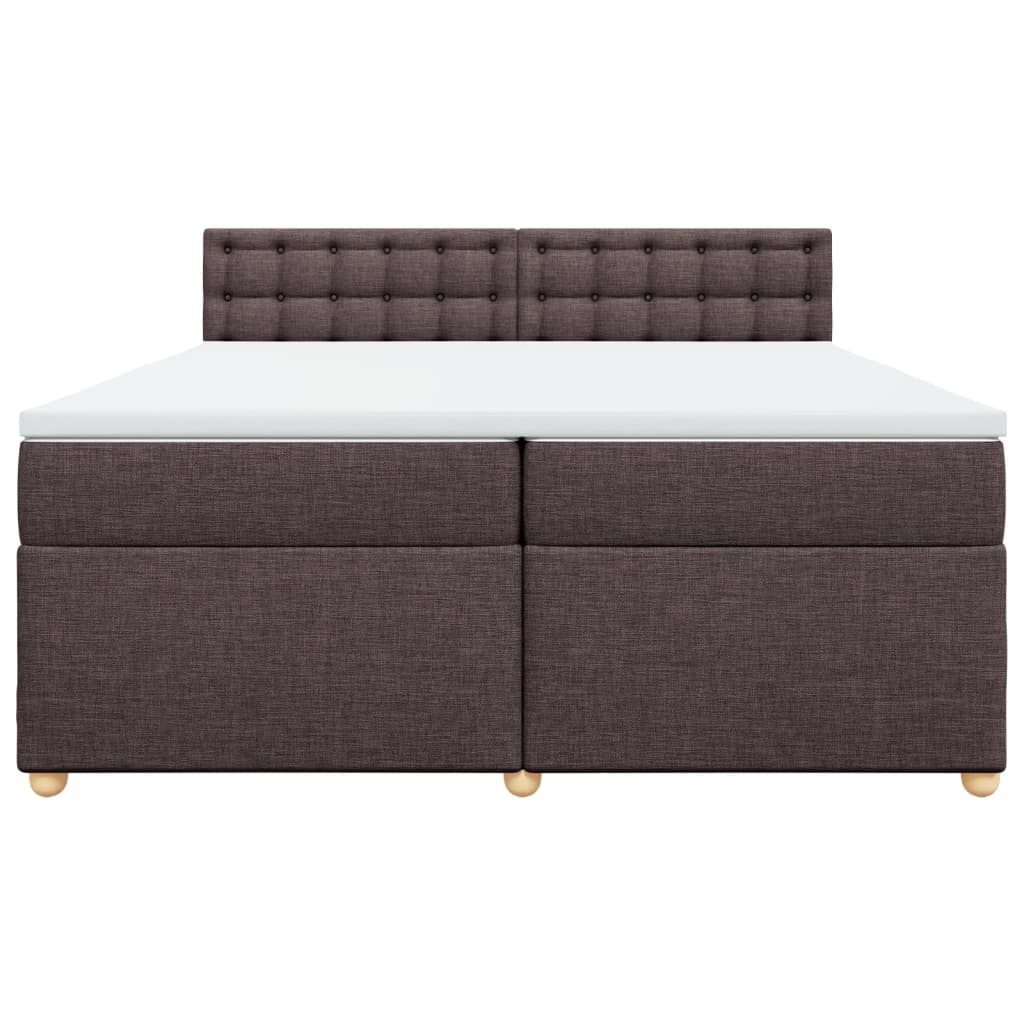 Giroletto a Molle con Materasso Marrone Scuro 200x200cm Tessuto