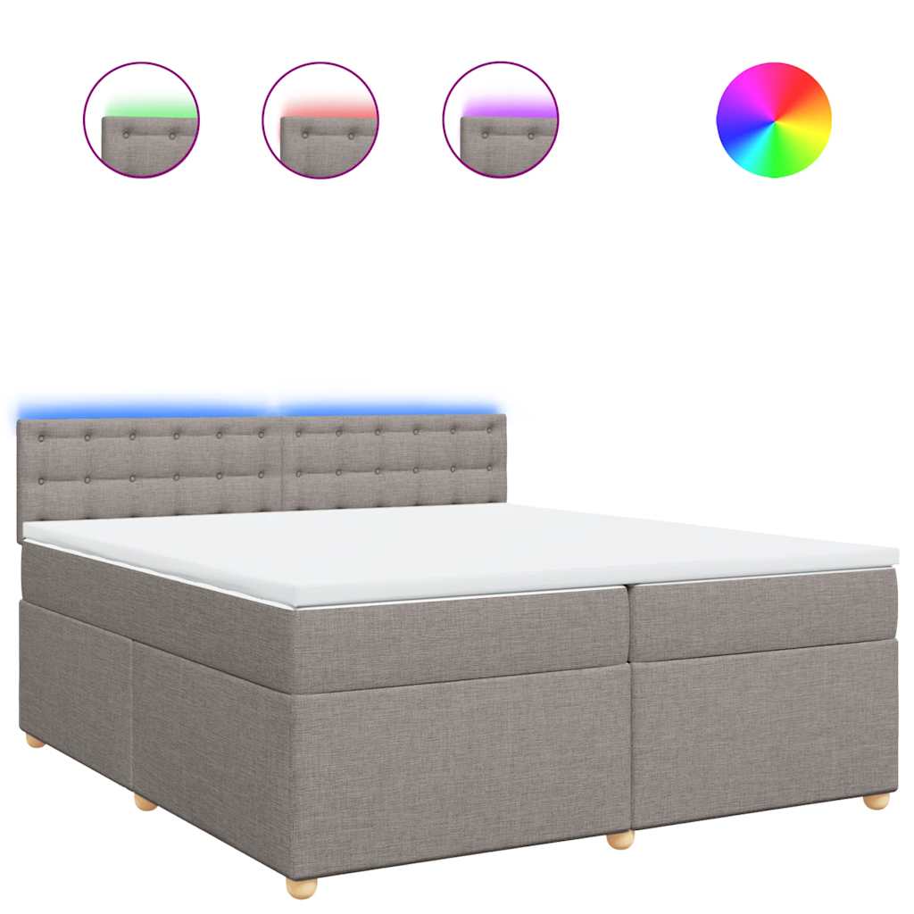 Giroletto a Molle con Materasso Tortora 200x200 cm in Tessuto | homemem39