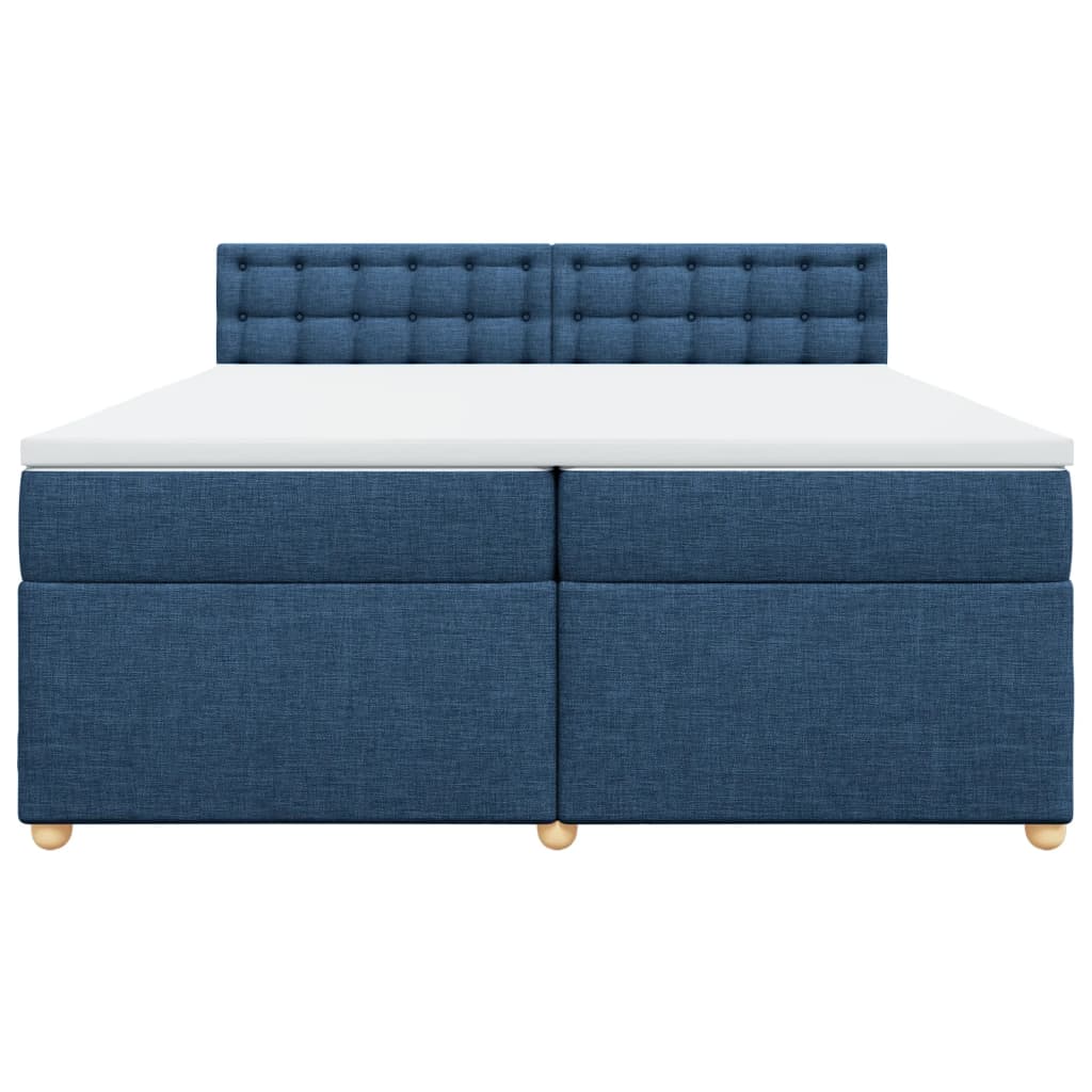 Giroletto a Molle con Materasso Blu 200x200 cm in Tessuto