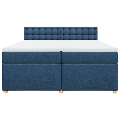 Giroletto a Molle con Materasso Blu 200x200 cm in Tessuto