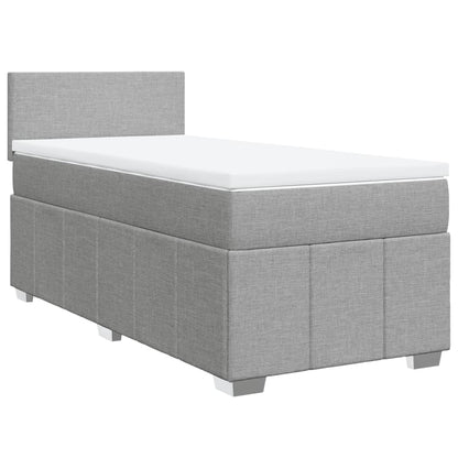 Giroletto a Molle con Materasso Grigio Chiaro 80x200 cm Tessuto