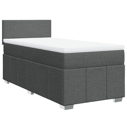 Giroletto a Molle con Materasso Grigio Scuro 80x200 cm Tessuto