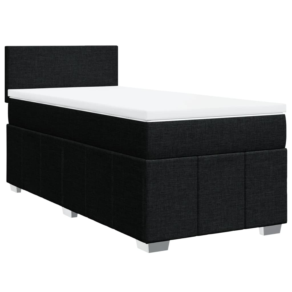 Giroletto a Molle con Materasso Nero 80x200 cm inTessuto