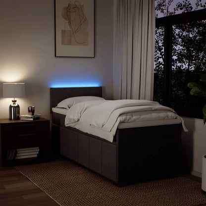 Giroletto a Molle con Materasso Marrone Scuro 80x200 cm Tessuto - homemem39