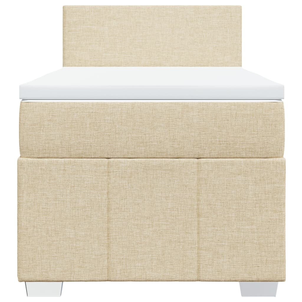 Giroletto a Molle con Materasso Crema 80x200 cm inTessuto