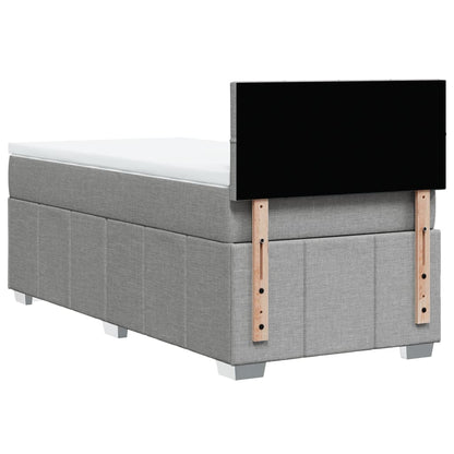 Giroletto a Molle con Materasso Grigio Chiaro 80x200 cm Tessuto