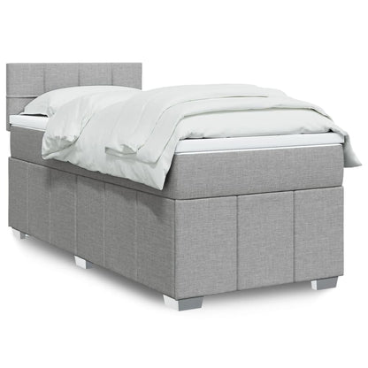 Giroletto a Molle con Materasso Grigio Chiaro 80x200 cm Tessuto