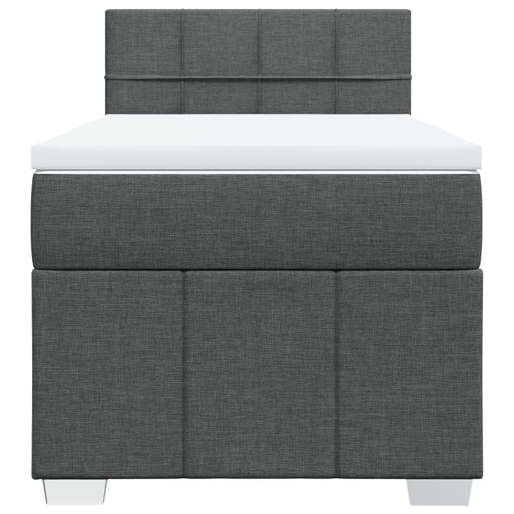 Giroletto a Molle con Materasso Grigio Scuro 80x200 cm Tessuto