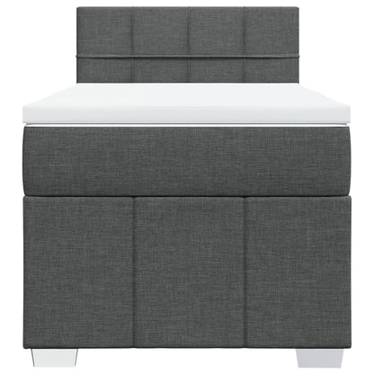 Giroletto a Molle con Materasso Grigio Scuro 80x200 cm Tessuto