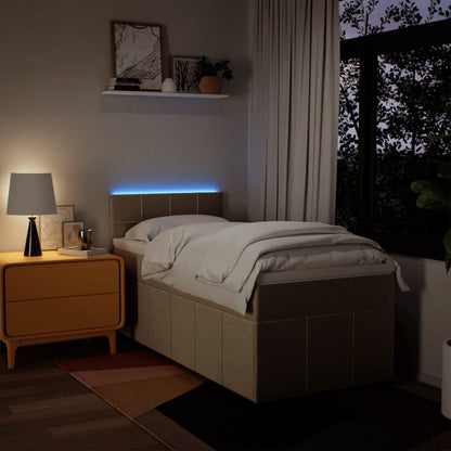 Giroletto a Molle con Materasso Crema 80x200 cm inTessuto - homemem39