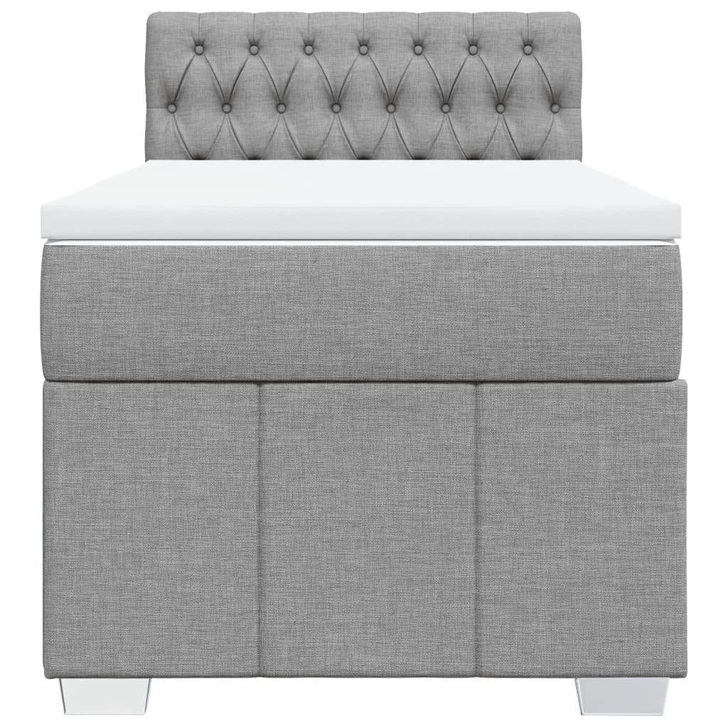 Giroletto a Molle con Materasso Grigio Chiaro 80x200 cm Tessuto