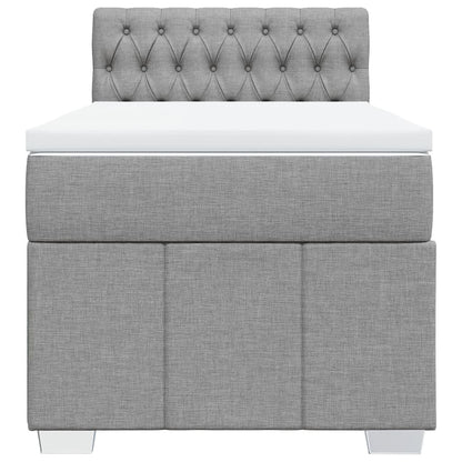 Giroletto a Molle con Materasso Grigio Chiaro 80x200 cm Tessuto