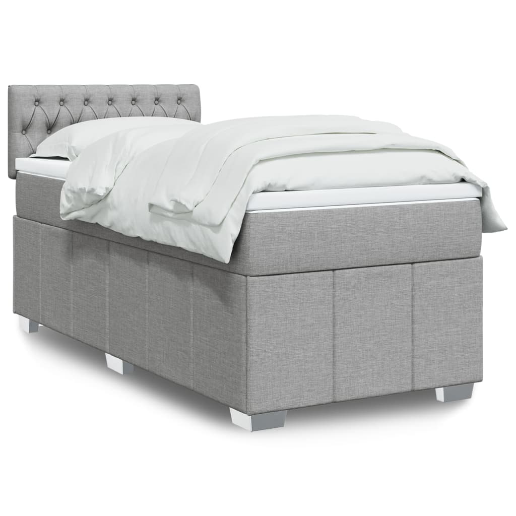 Giroletto a Molle con Materasso Grigio Chiaro 80x200 cm Tessuto