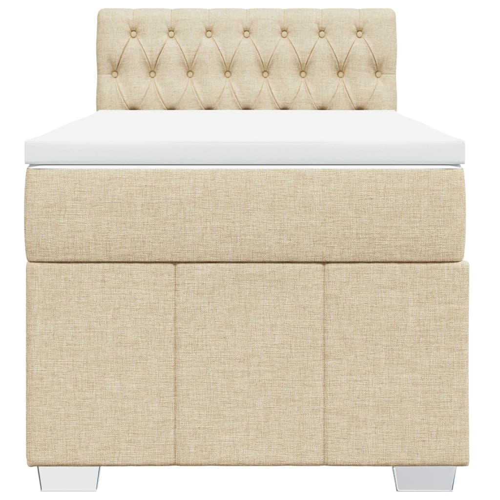 Giroletto a Molle con Materasso Crema 80x200 cm inTessuto - homemem39