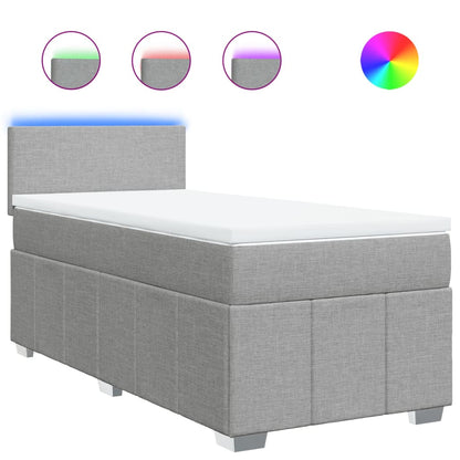 Giroletto a Molle con Materasso Grigio Chiaro 90x190 cm Tessuto | homemem39