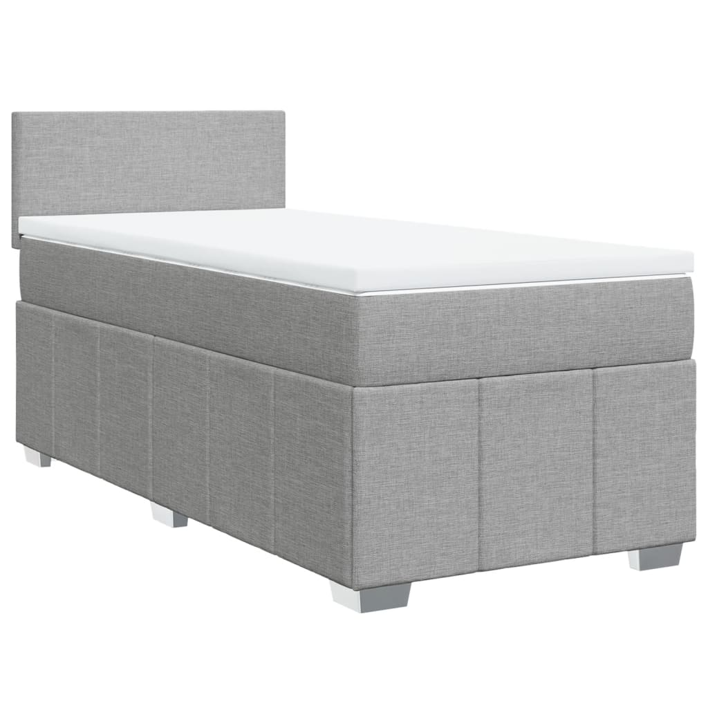 Giroletto a Molle con Materasso Grigio Chiaro 90x190 cm Tessuto | homemem39