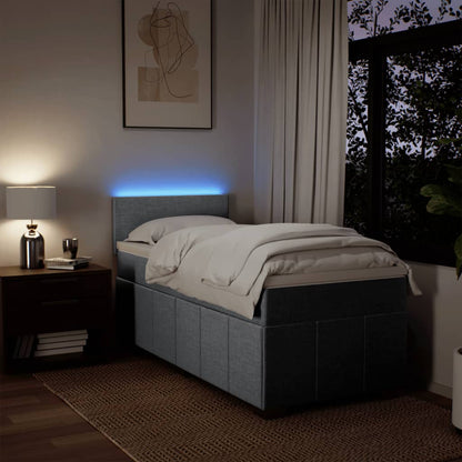 Giroletto a Molle con Materasso Grigio Chiaro 90x190 cm Tessuto | homemem39
