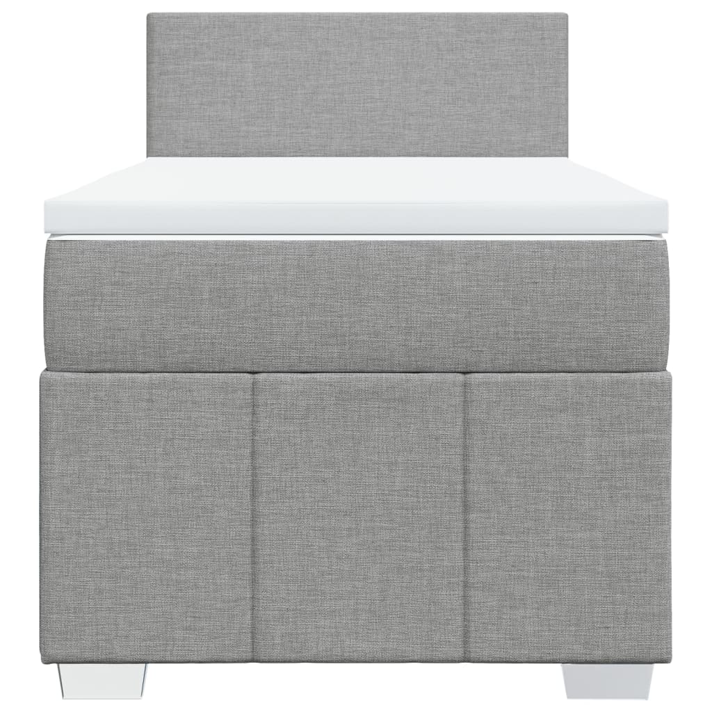 Giroletto a Molle con Materasso Grigio Chiaro 90x190 cm Tessuto | homemem39