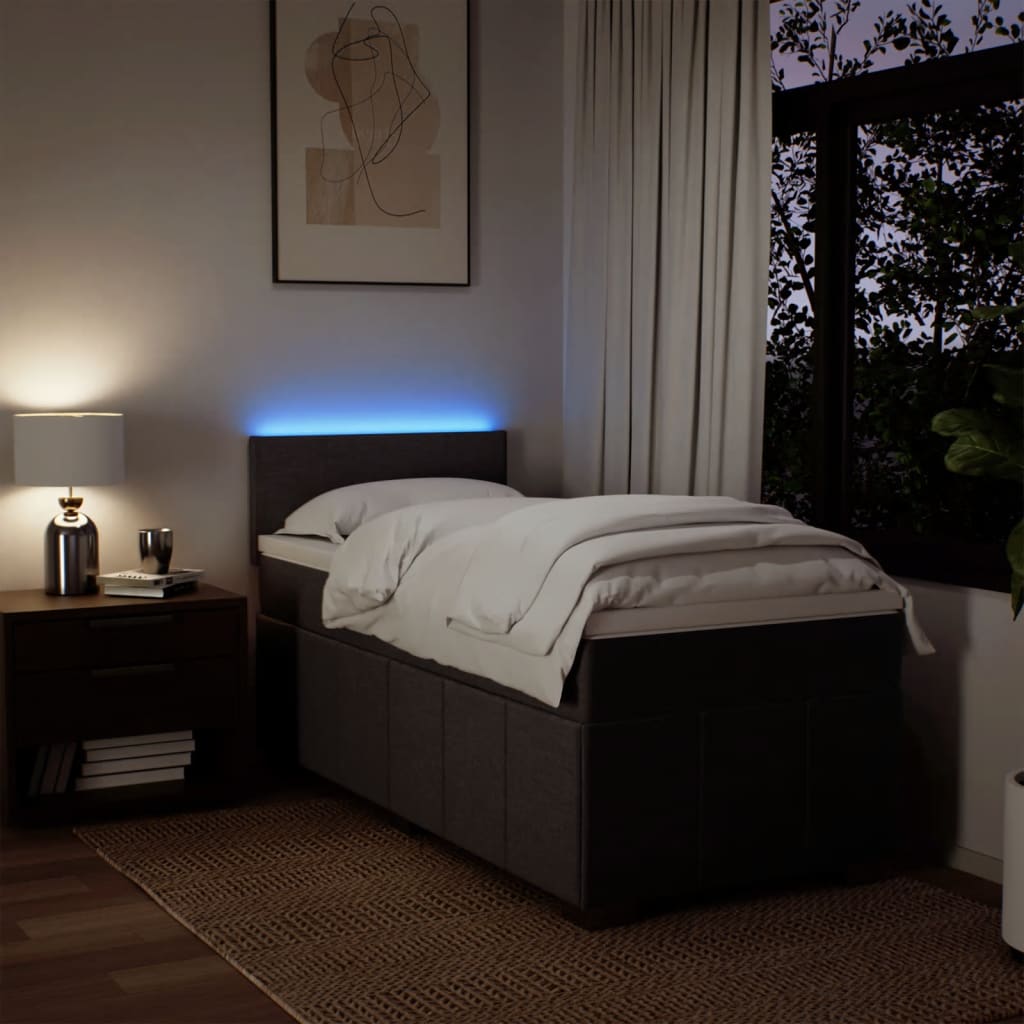 Giroletto a Molle con Materasso Marrone Scuro 90x190cm Tessuto - homemem39