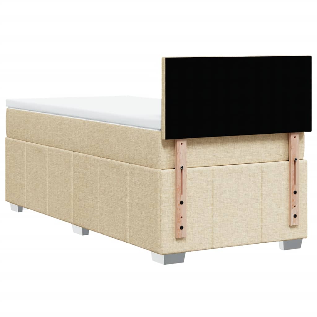 Giroletto a Molle con Materasso Crema 90x190 cm in Tessuto | homemem39