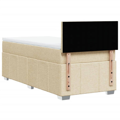 Giroletto a Molle con Materasso Crema 90x190 cm in Tessuto | homemem39