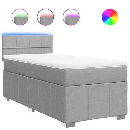 Giroletto a Molle con Materasso Grigio Chiaro 90x190 cm Tessuto | homemem39