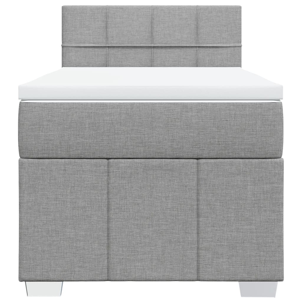 Giroletto a Molle con Materasso Grigio Chiaro 90x190 cm Tessuto | homemem39