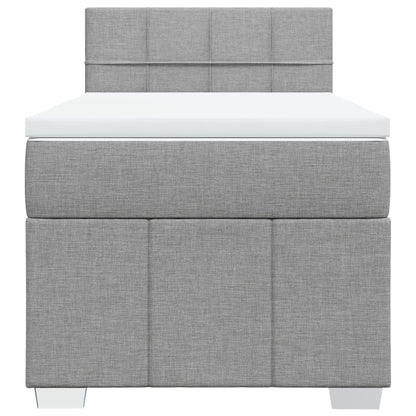 Giroletto a Molle con Materasso Grigio Chiaro 90x190 cm Tessuto | homemem39