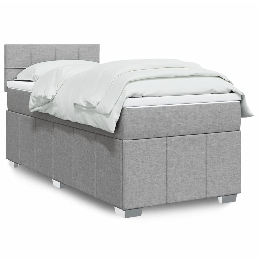 Giroletto a Molle con Materasso Grigio Chiaro 90x190 cm Tessuto | homemem39