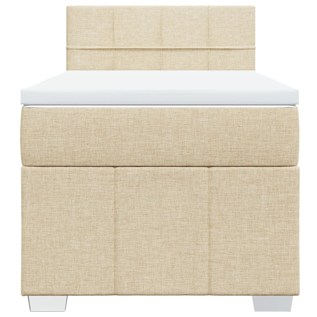 Giroletto a Molle con Materasso Crema 90x190 cm in Tessuto | homemem39