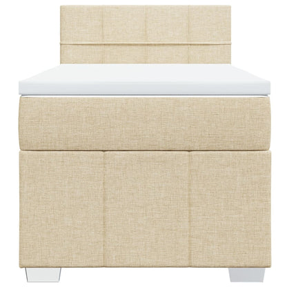 Giroletto a Molle con Materasso Crema 90x190 cm in Tessuto | homemem39
