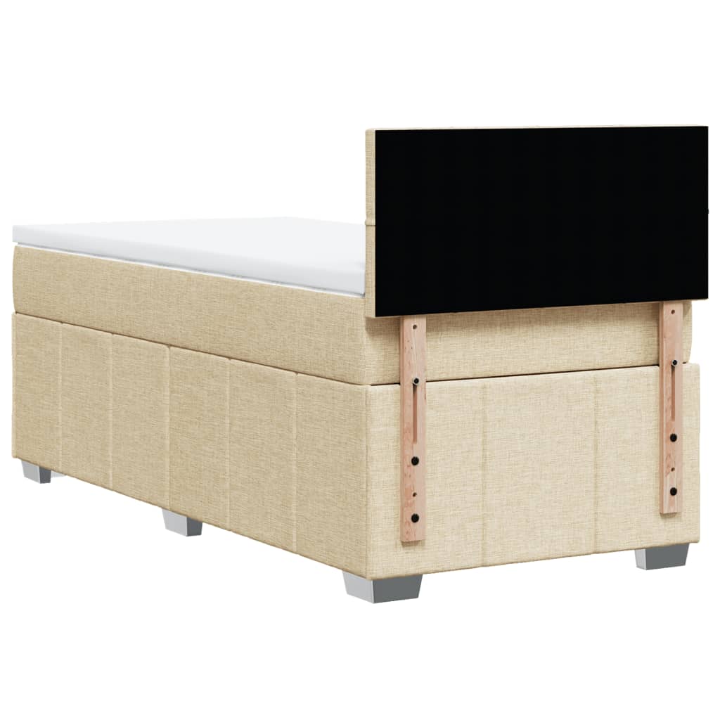 Giroletto a Molle con Materasso Crema 90x190 cm in Tessuto | homemem39