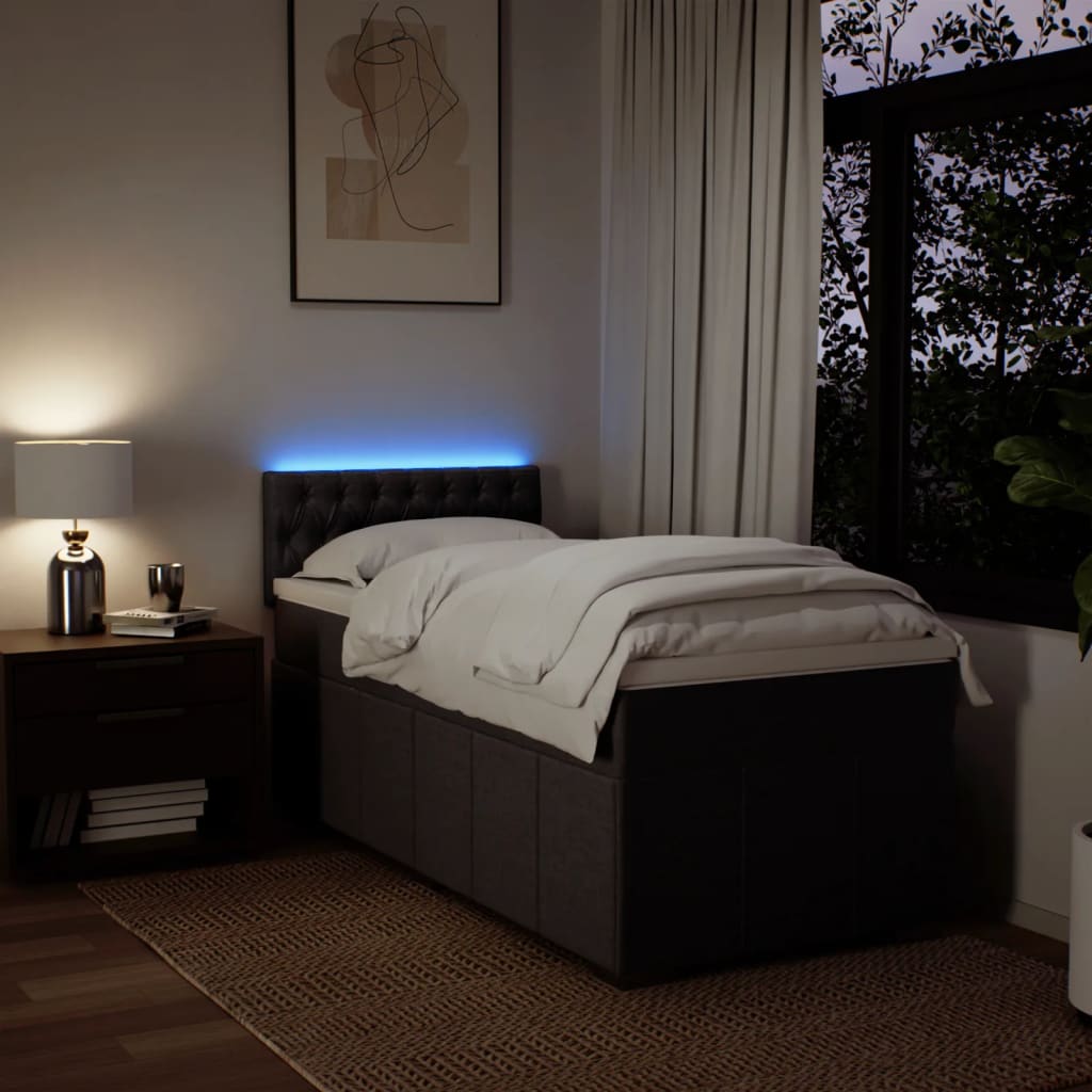 Giroletto a Molle con Materasso Marrone Scuro 90x190cm Tessuto - homemem39