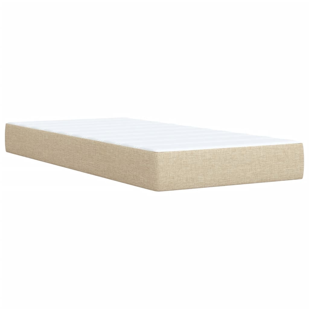 Giroletto a Molle con Materasso Crema 90x190 cm in Tessuto | homemem39