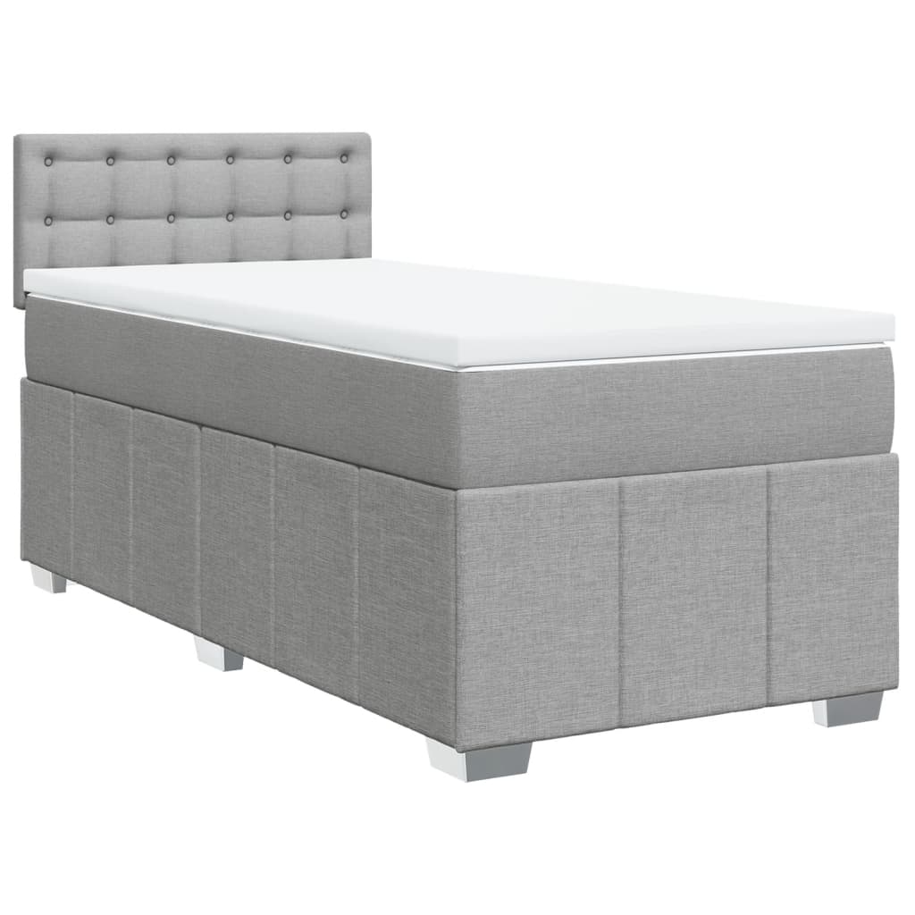 Giroletto a Molle con Materasso Grigio Chiaro 90x190 cm Tessuto | homemem39