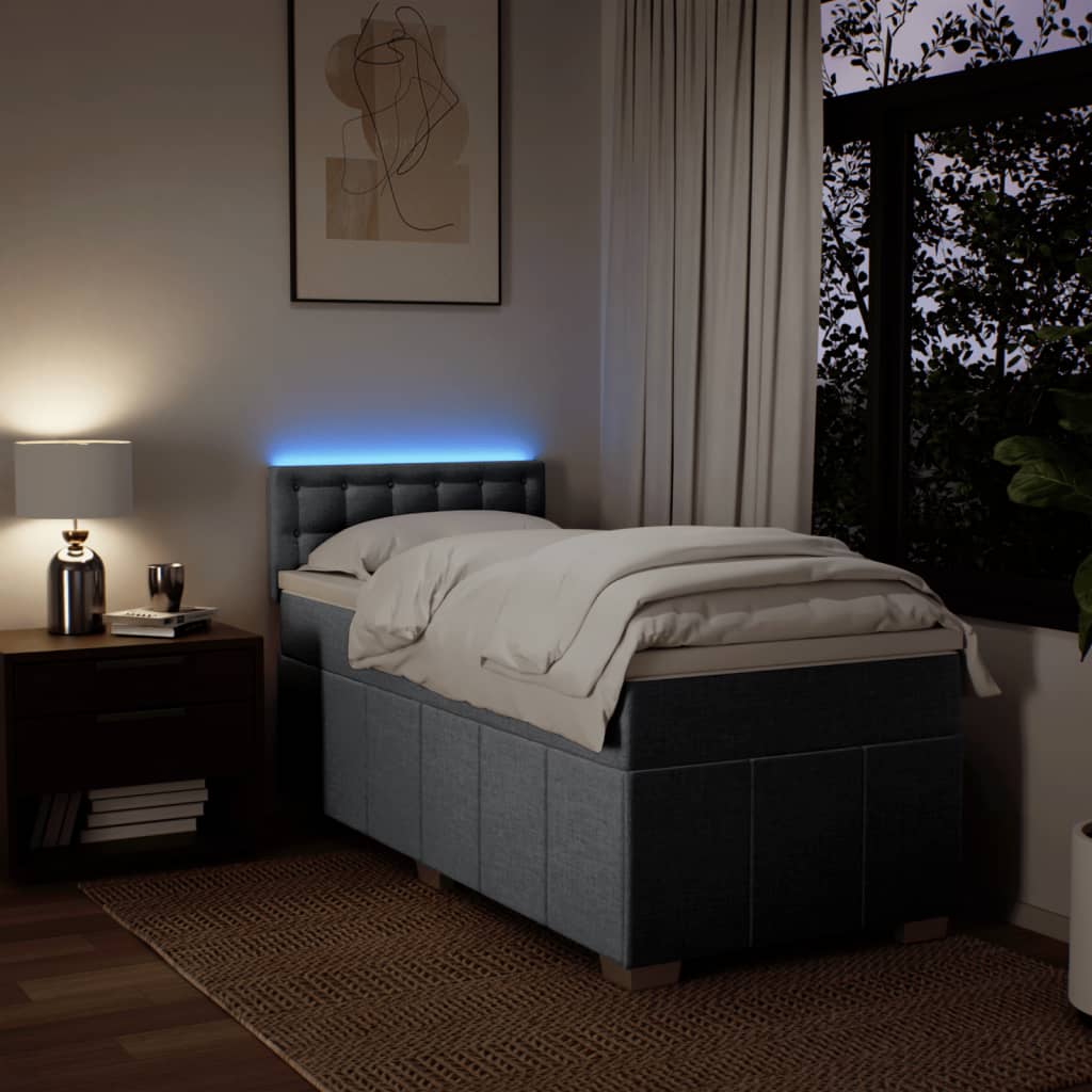 Giroletto a Molle con Materasso Grigio Chiaro 90x190 cm Tessuto | homemem39