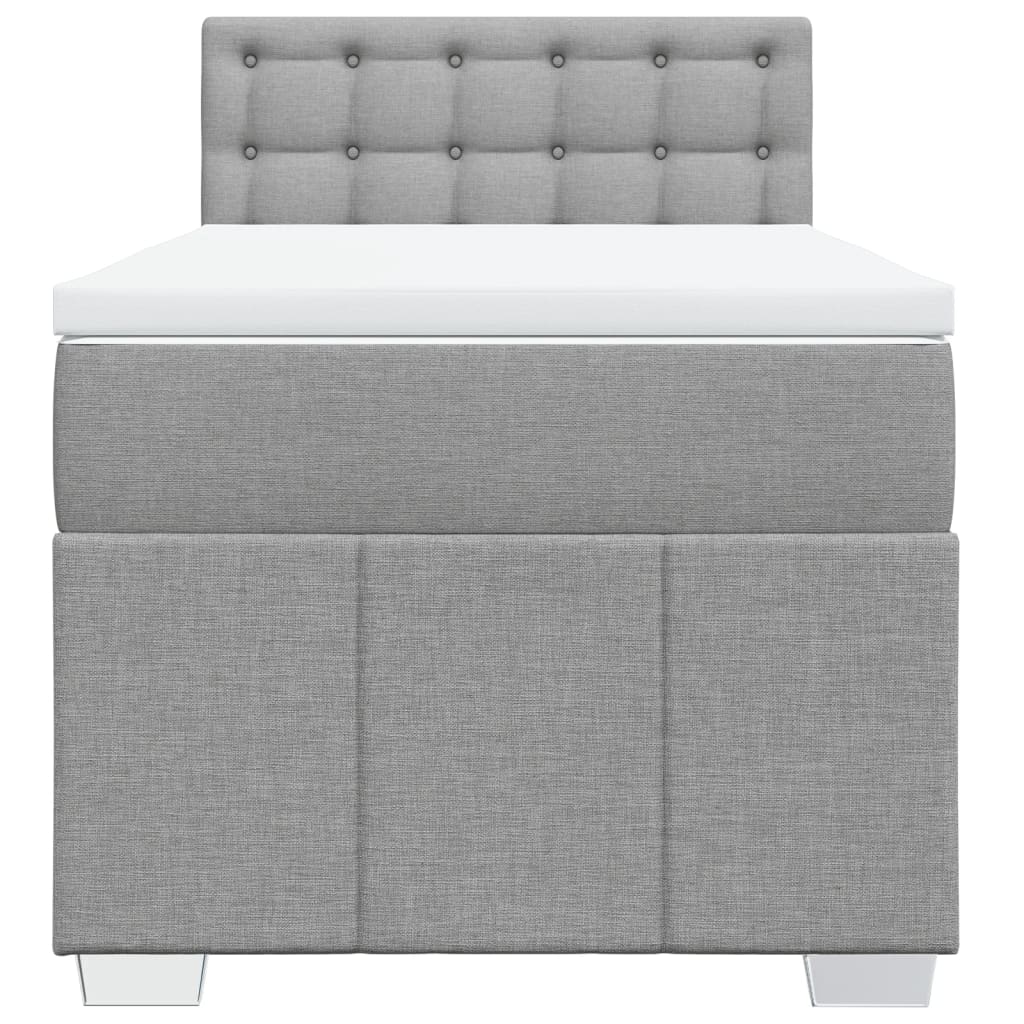 Giroletto a Molle con Materasso Grigio Chiaro 90x190 cm Tessuto | homemem39