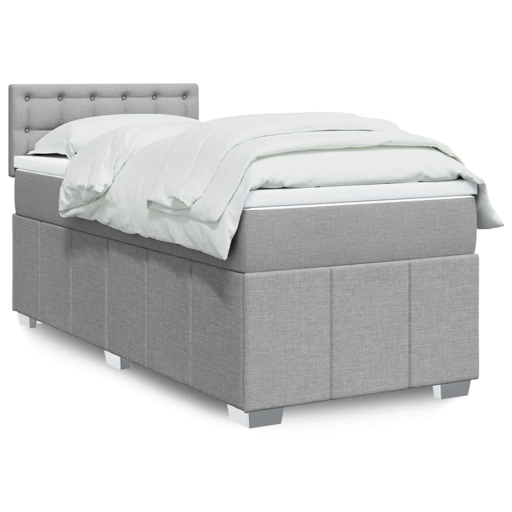 Giroletto a Molle con Materasso Grigio Chiaro 90x190 cm Tessuto | homemem39
