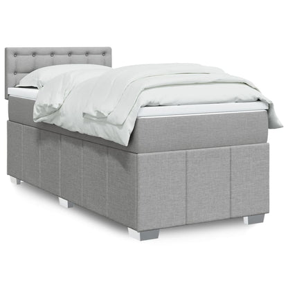 Giroletto a Molle con Materasso Grigio Chiaro 90x190 cm Tessuto | homemem39