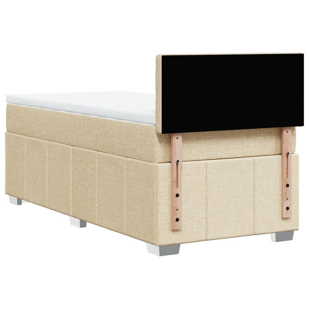 Giroletto a Molle con Materasso Crema 90x190 cm in Tessuto | homemem39