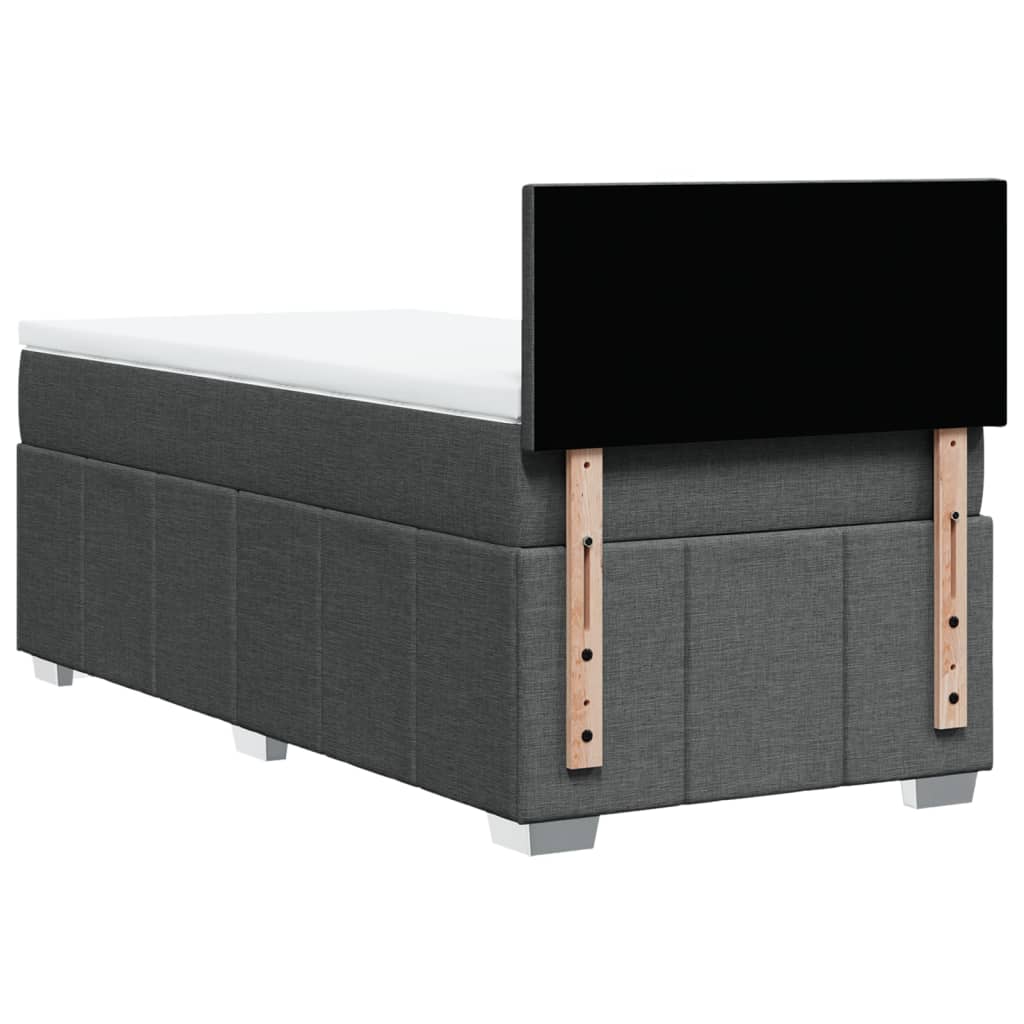 Giroletto a Molle con Materasso Grigio Scuro 90x200 cm Tessuto | homemem39