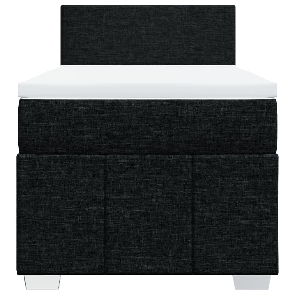 Giroletto a Molle con Materasso Nero 90x200 cm in Tessuto