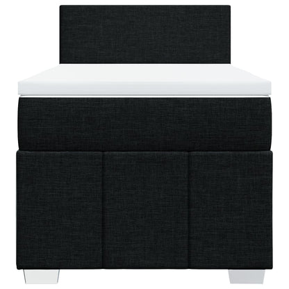 Giroletto a Molle con Materasso Nero 90x200 cm in Tessuto